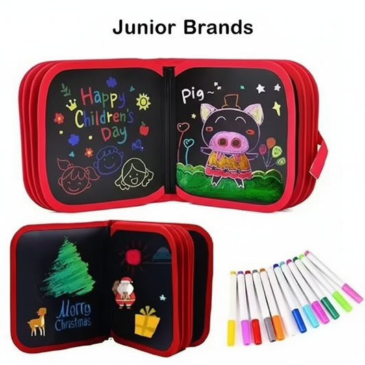 ADONYX Kids Erasable Doodle Book Set, Reusable Drawing Pads, Preschool Travel Art Toy Scribbler Board for Travel, Road Trip